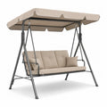 Balancelle de jardin 3 places acier et polyester beige