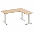 Bureau d'Angle en Bois Mélaminé et Métal Blanc 160x120x75 cm