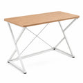 Bureau rectangulaire en bois et métal blanc 120x60x75cm