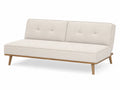 Canapé-lit en bois et tissu polyester beige 180 cm