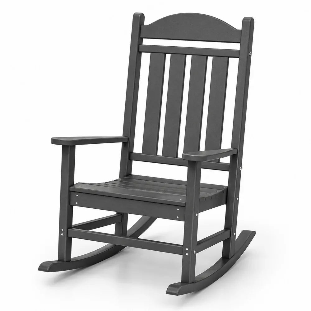 Chaise berçante en polyéthylène haute densité gris foncé