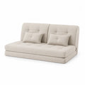 Canapé-lit en tissu polyester beige 200 x 120 cm